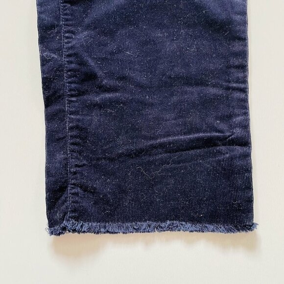 Talbots Pant Trouser Navy Blue Corduroy Ankle Frayed Hem Slim 5 Pocket Flawless - Picture 5 of 9
